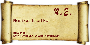Musics Etelka névjegykártya